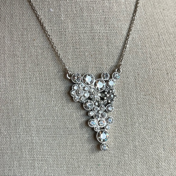 N238 Pilgrim NWT Danish Clear Silver Rivoli Crystal Pendant Extender Chain - Picture 3 of 10